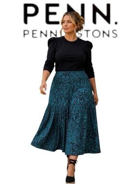 2X Penningtons Pull On Peasant Skirt in Vintage Inspired Print, New With Tags